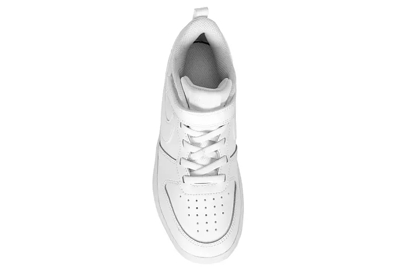 Nike Boys Court Borough 2 Low Top Sneaker - White 6 Nike Boys Court Borough 2 Low Top Sneaker - White - Image 6