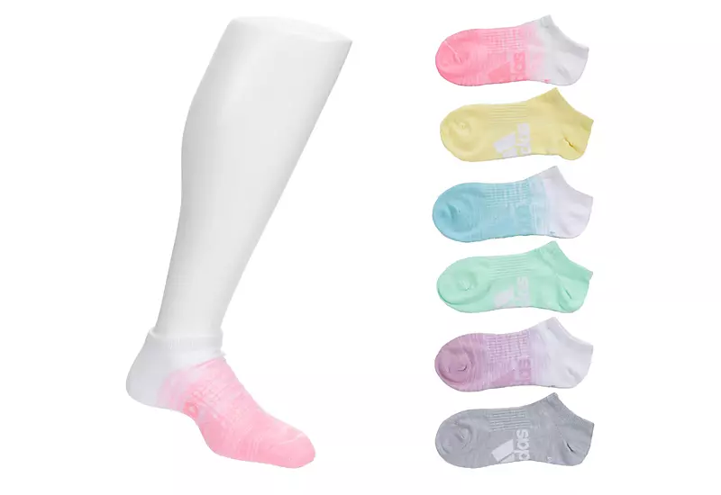 Adidas Girls Superlite Badge Of Sport No Show Socks 6 Pairs - Assorted 1 Adidas Girls Superlite Badge Of Sport No Show Socks 6 Pairs - Assorted