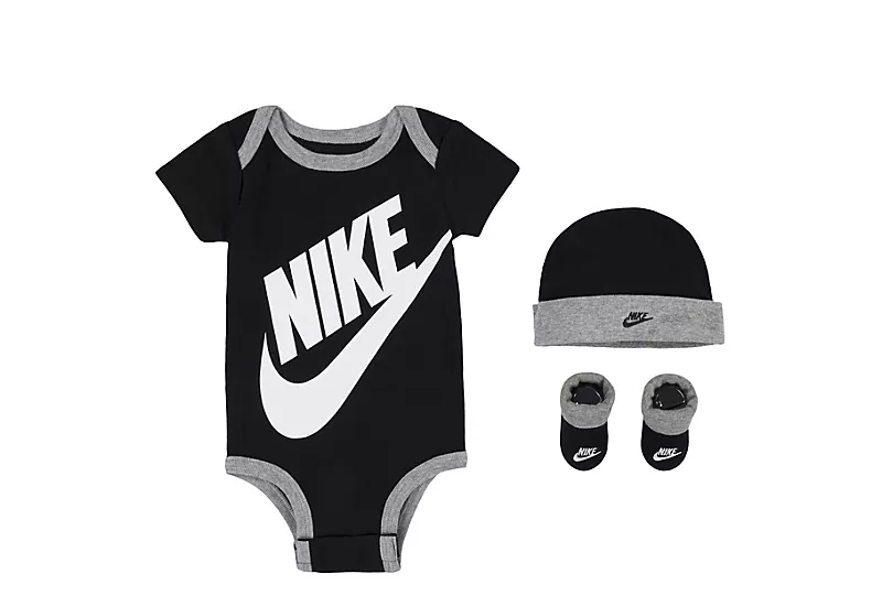 Nike Boys 3 Piece Onesie Set - Black 1 Nike Boys 3 Piece Onesie Set - Black