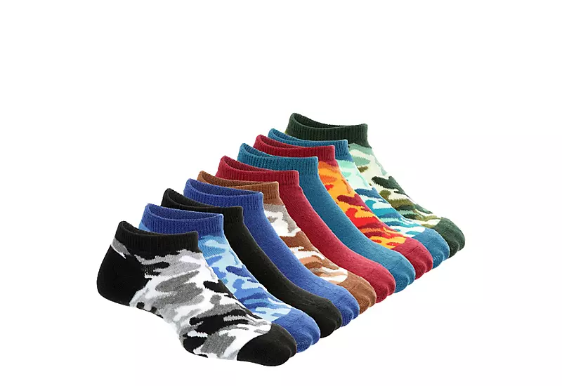 Game Sport Boys Camo No Show Socks 10 Pairs - Assorted 1 Game Sport Boys Camo No Show Socks 10 Pairs - Assorted
