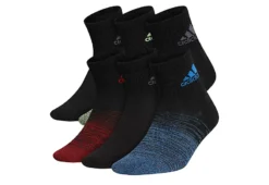 Adidas Boys Badge Of Sport Quarter Socks 6 Pairs - Black