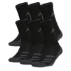 Adidas Boys Cushioned Crew Socks 6 Pairs - Black